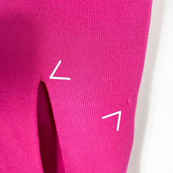 Superdown Zoe Square Neck Midi Dress Pink Knit Side Slit Sleeveless Sz S - Picture 7 of 11